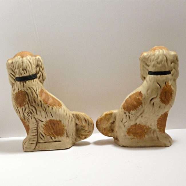 Primitive Pottery Staffordshire Dogs back