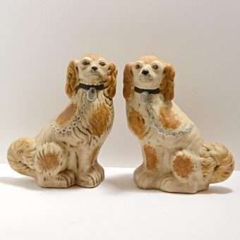 Primitive Pottery Staffordshire Dogs