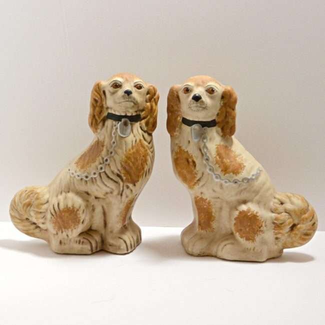 Primitive Pottery Staffordshire Dogs