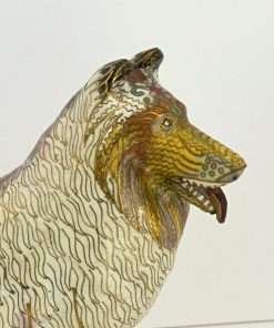 Vintage Collie Dog Figurine Cloisonne Design Close 2