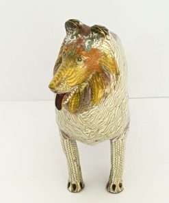 Vintage Collie Dog Figurine Cloisonne Design 3