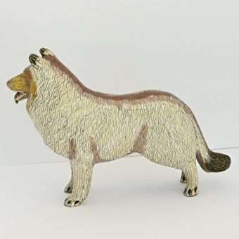 Vintage Collie Dog Figurine Cloisonne Design 2