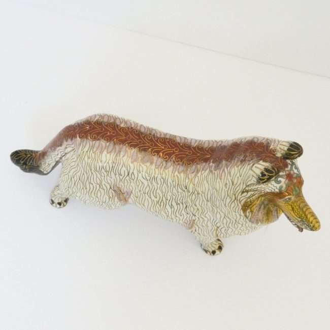 Vintage Collie Dog Figurine Cloisonne Design 1