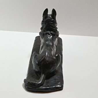 Vintage Cast Iron Reclining German Shepherd Dog
