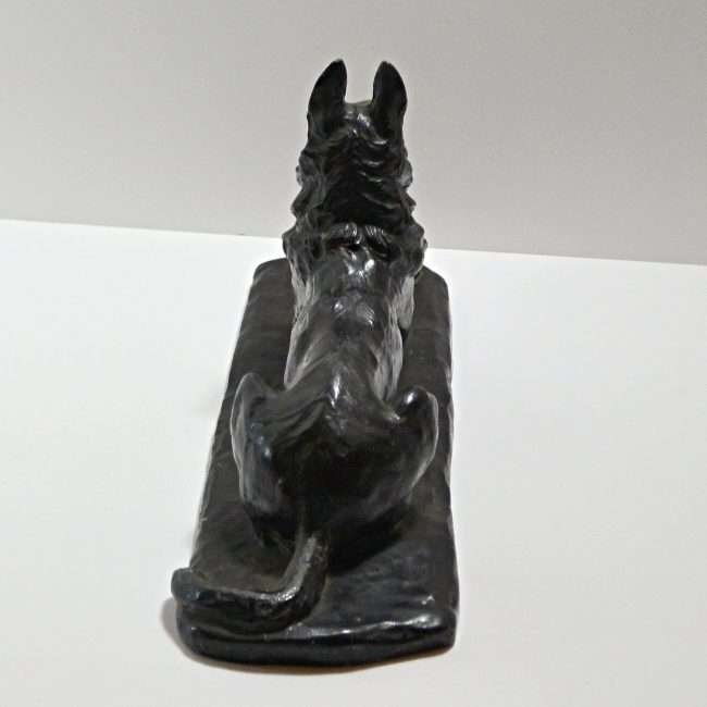 Vintage Cast Iron Reclining German Shepherd Dog