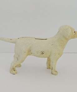 Vintage Cast Iron Yellow Labrador Retriever Still Bank