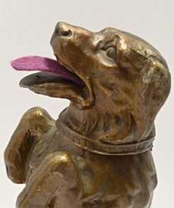 Antique Begging Dog Desktop Stamp Moistener Close