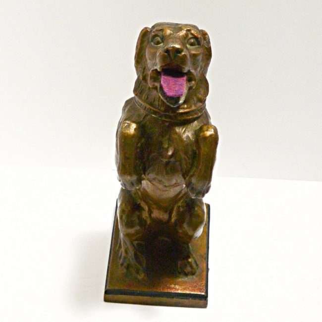 Antique Begging Dog Desktop Stamp Moistener Front