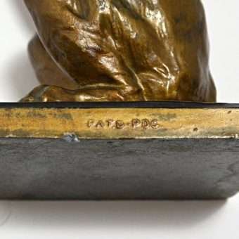 Antique Begging Dog Desktop Stamp Moistener mark