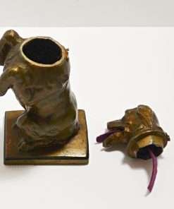 Antique Begging Dog Desktop Stamp Moistener Open