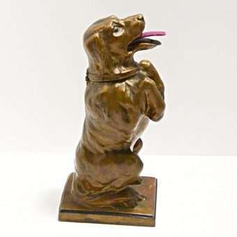 Antique Begging Dog Desktop Stamp Moistener