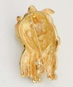 Vintage Christian Dior Yorkshire Terrier Dog Pin Back