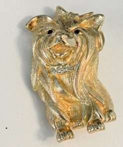 Vintage Christian Dior Yorkshire Terrier Dog Pin