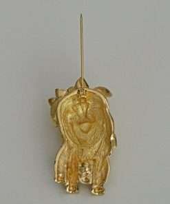 Vintage Christian Dior Yorkshire Terrier Dog Pin Open