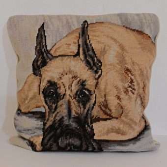 Great Dane Dog Needlepoint Pillow