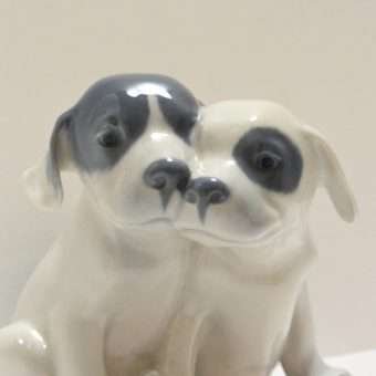 Royal Copenhagen Porcelain Pointer Puppies Close