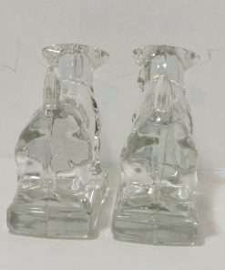 Vintage Heisey Crystal Glass Scottish Terrier Dogs back