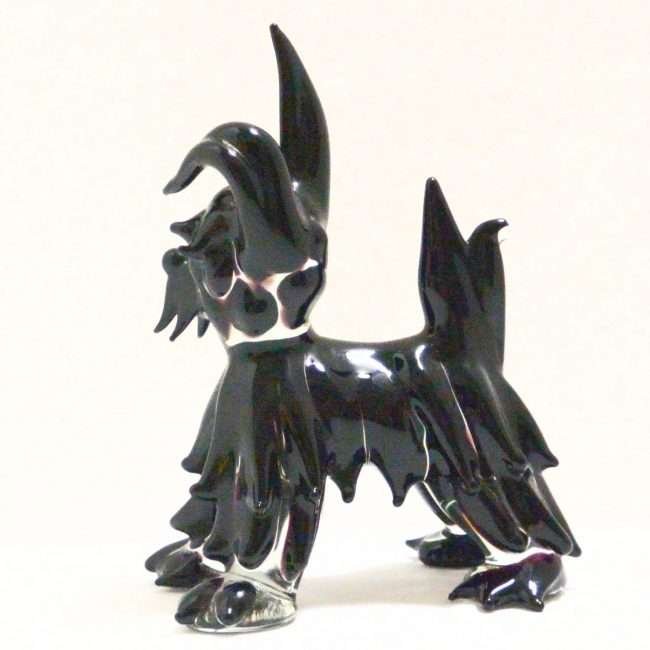 Italian Ebony Black Glass Scottish Terrier Dog 1