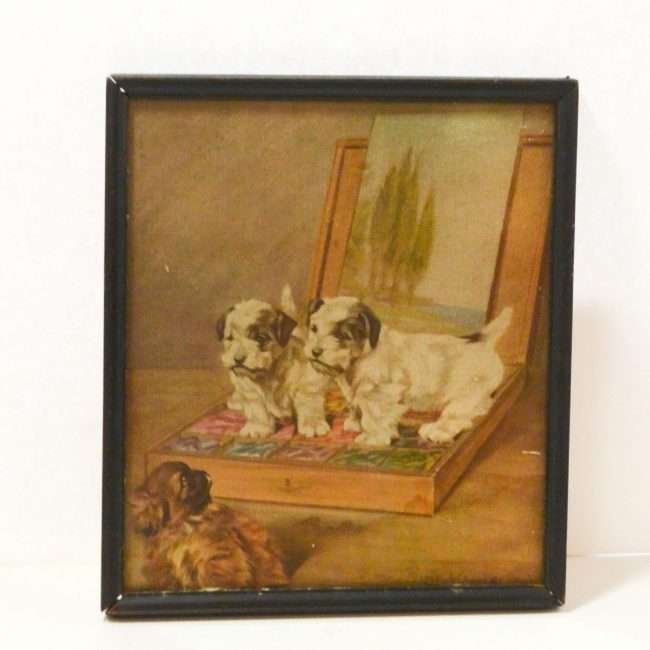 Vintage Print Sealyham and Pekingese on Artist's Pastels Box
