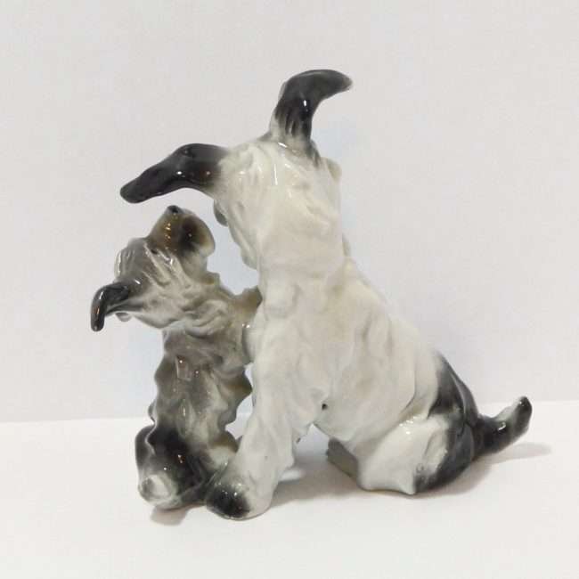 Vintage Terrier Dogs Figurine German Porcelain back