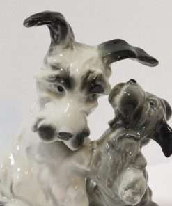 Vintage Terrier Dogs Figurine German Porcelain close