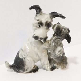 Vintage Terrier Dogs Figurine German Porcelain