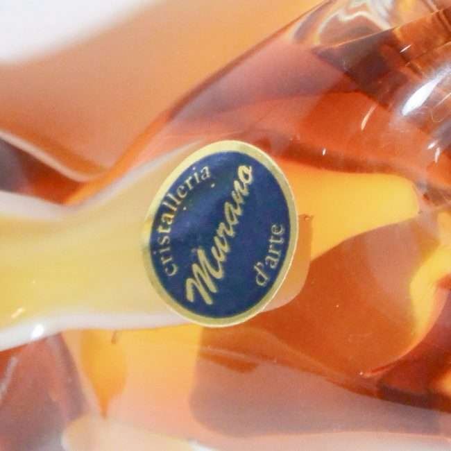 Vintage Murano Glass Hound Dog label