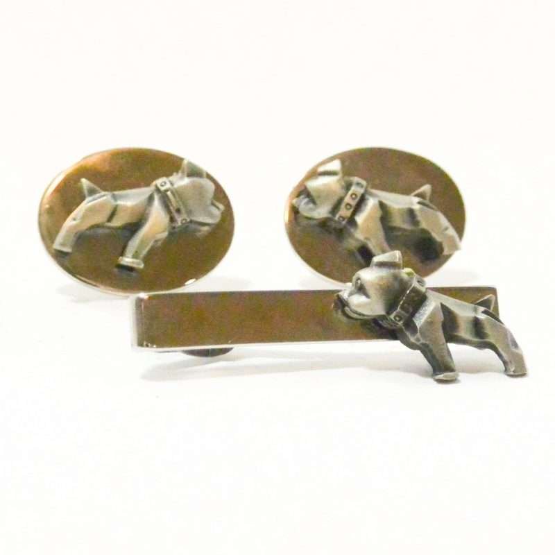 Vintage Mack Truck Bulldog Cufflink and Tie Bar Set