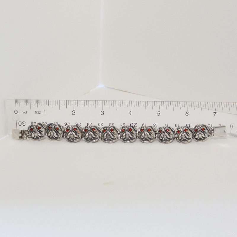Sterling Silver Bulldog Head Bracelet