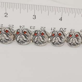 Sterling Silver Bulldog Head Bracelet 1