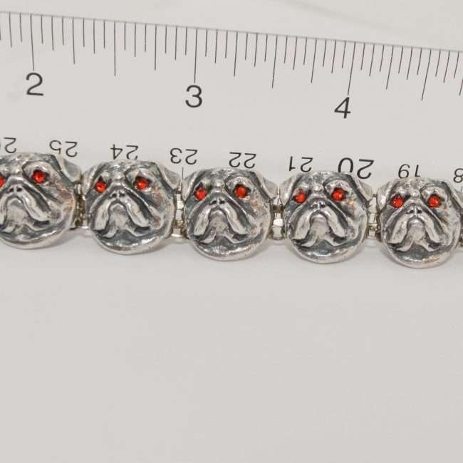 Sterling Silver Bulldog Head Bracelet 1