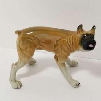 Porcelain Boxer Dog Figurine