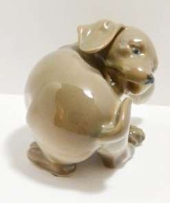 Royal Copenhagen Porcelain Dachshund Figurine Puppy Chasing Tail back
