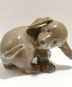Royal Copenhagen Porcelain Dachshund Figurine Puppy Chasing Tail