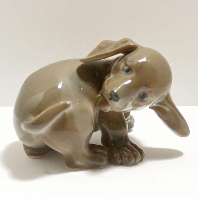 Royal Copenhagen Porcelain Dachshund Figurine Puppy Chasing Tail