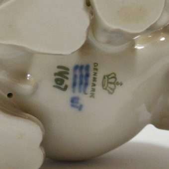 Royal Copenhagen Porcelain Dachshund Figurine Puppy Chasing Tail Mark