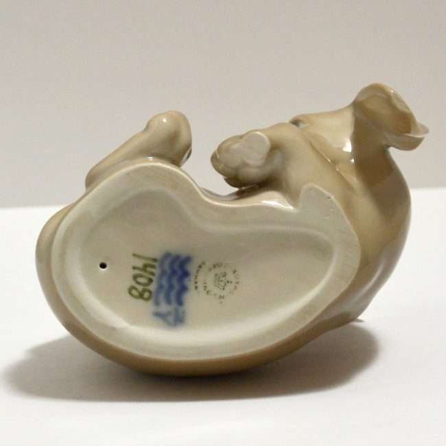 Royal Copenhagen Porcelain Dachshund Puppy Dog Rolling Over bottom