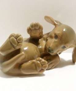 Royal Copenhagen Porcelain Dachshund Puppy Dog Rolling Over