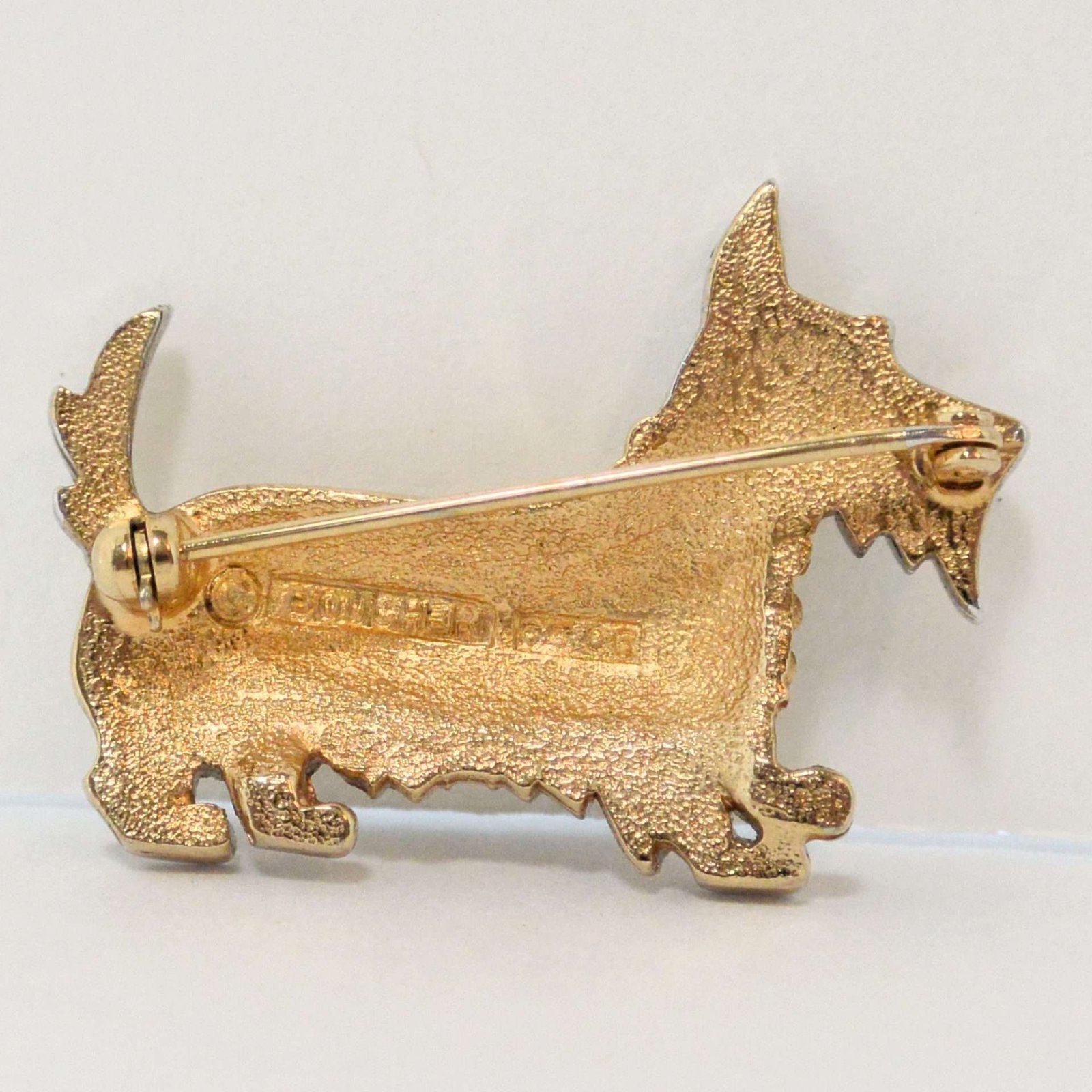 Vintage Boucher Scottish Terrier Dog Rhinestone Pin JWL-2232