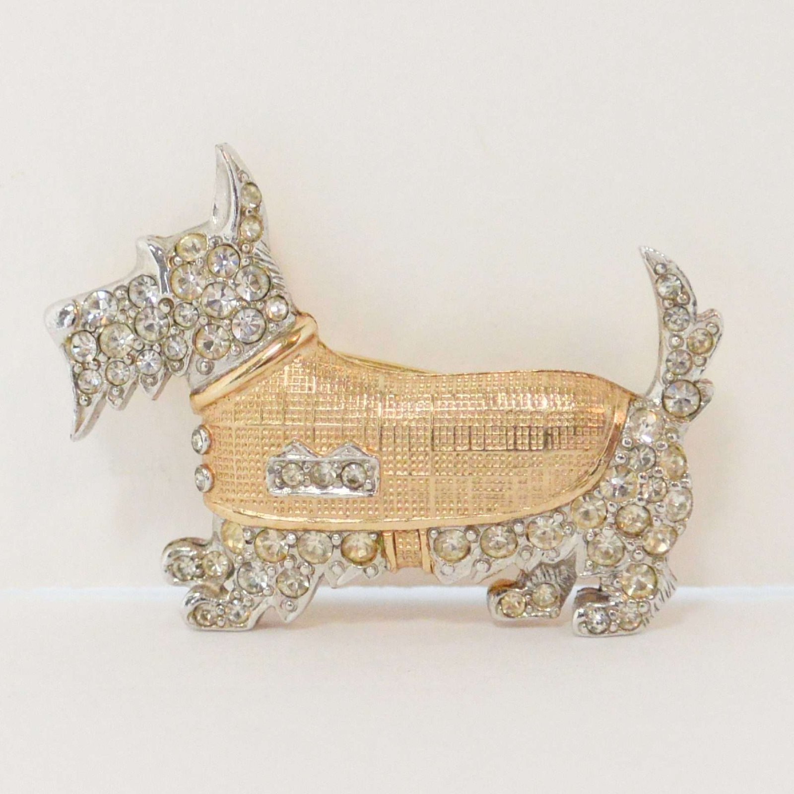 Vintage Boucher Scottish Terrier Dog Rhinestone Pin JWL-2232
