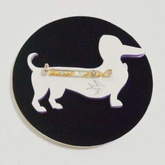 Deco Erstwilder Dachshund Dog Brooch back