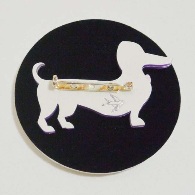 Deco Erstwilder Dachshund Dog Brooch back