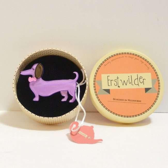 Deco Erstwilder Dachshund Dog Brooch 2