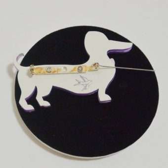 Deco Erstwilder Dachshund Dog Brooch 6