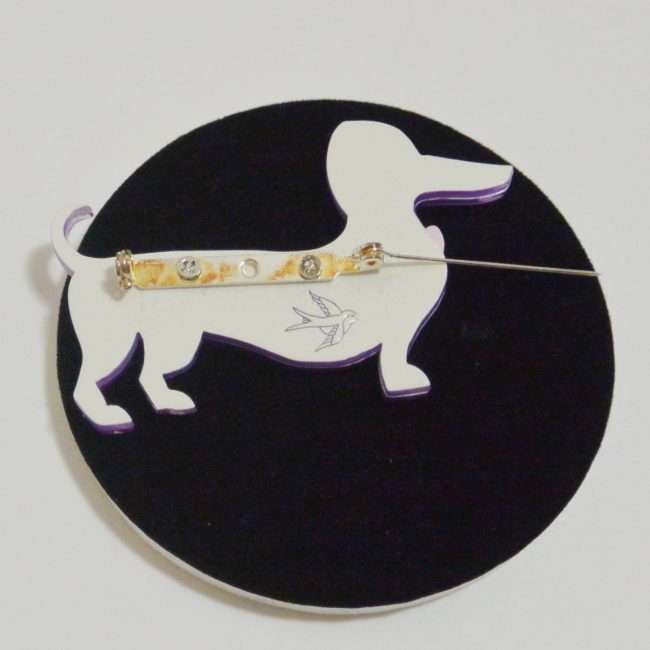 Deco Erstwilder Dachshund Dog Brooch 6