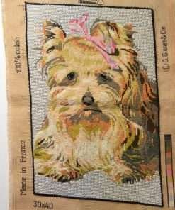 Vintage Yorkshire Terrier Needlepoint