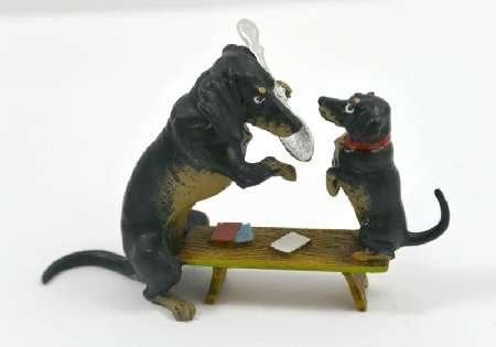 Antique Dachshund Bronze Figurine-BRZ-2122