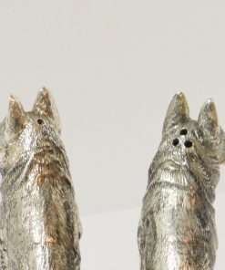Silver Plate German Shepherd Salt and Pepper top