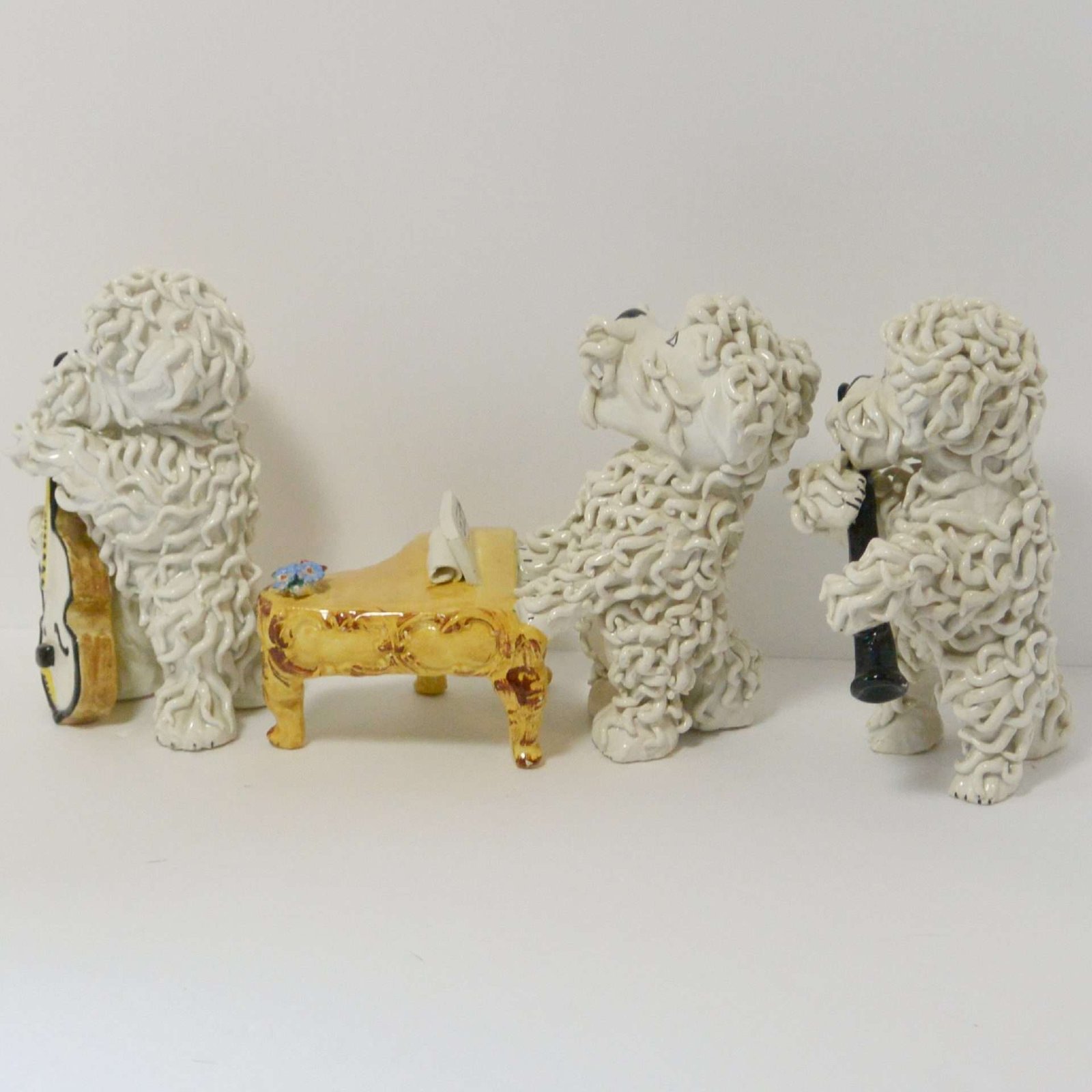 Vintage Spaghetti Poodle Musician Figurines CRM-2799
