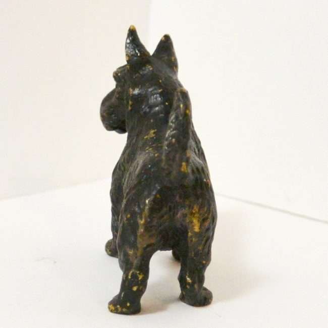 Cold-Painted Bronze Scottish Terrier Dog back